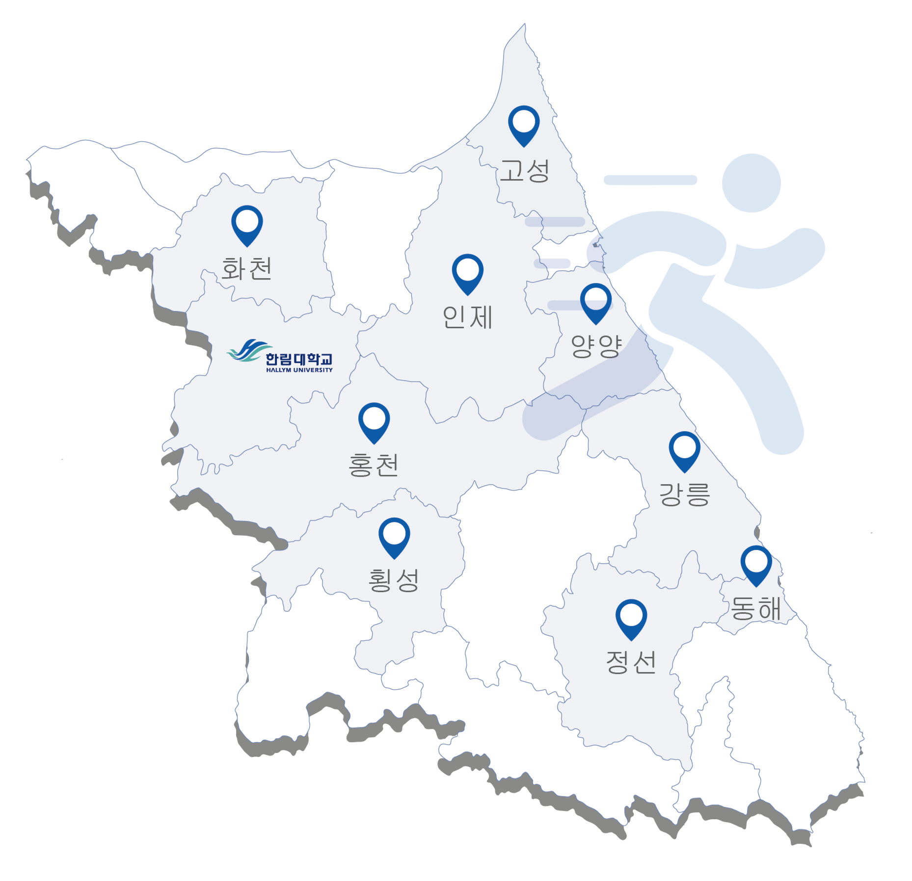 한림 M-Campus 지역 분포 지도